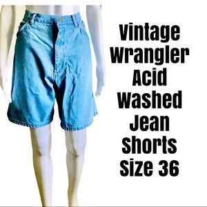 Vintage Wrangler Acid Washed Jean Shorts Size 36